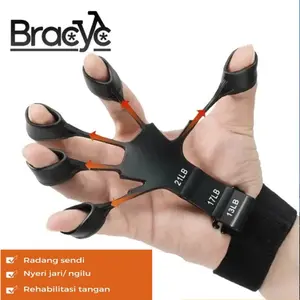 Alat Pelatihan Pergelangan Tangan Silikon Penarik Jari Extender Grip Trainer Olahraga Fitness Finger Tandu Arthritis Hand Gripper Silicone Strengthener Untuk Membentuk Otot Jemari Lengan Silicone finger strengthener