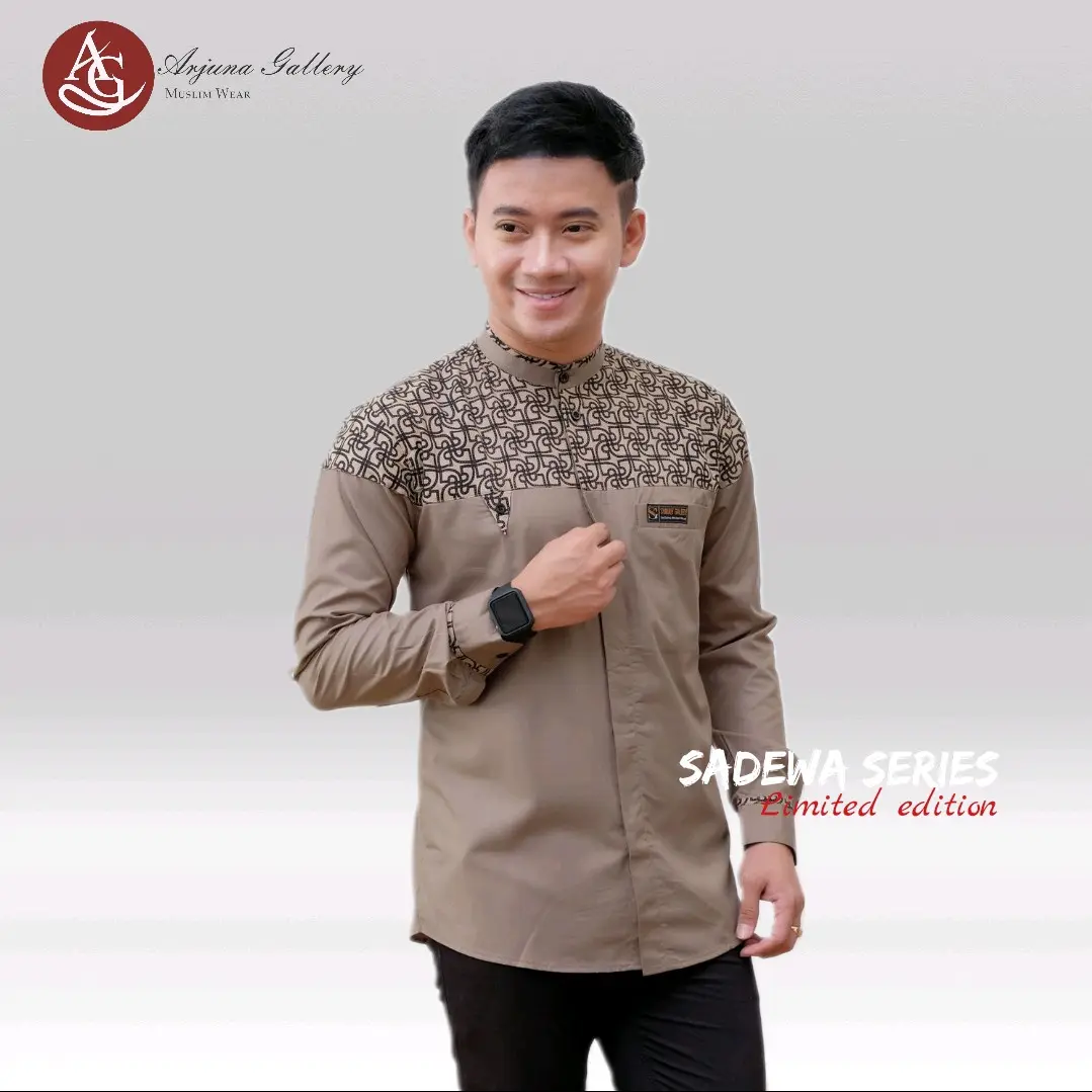 Baju Koko Lengan Panjang/Baju Koko Pria Dewasa Motif Bima Katun Toyobo import