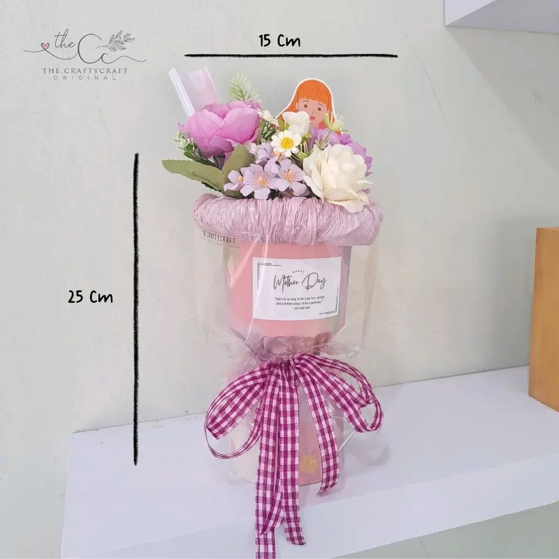 Round buket korean style bouquet bulat ala korea buket hari ibu wisuda anniversary 3
