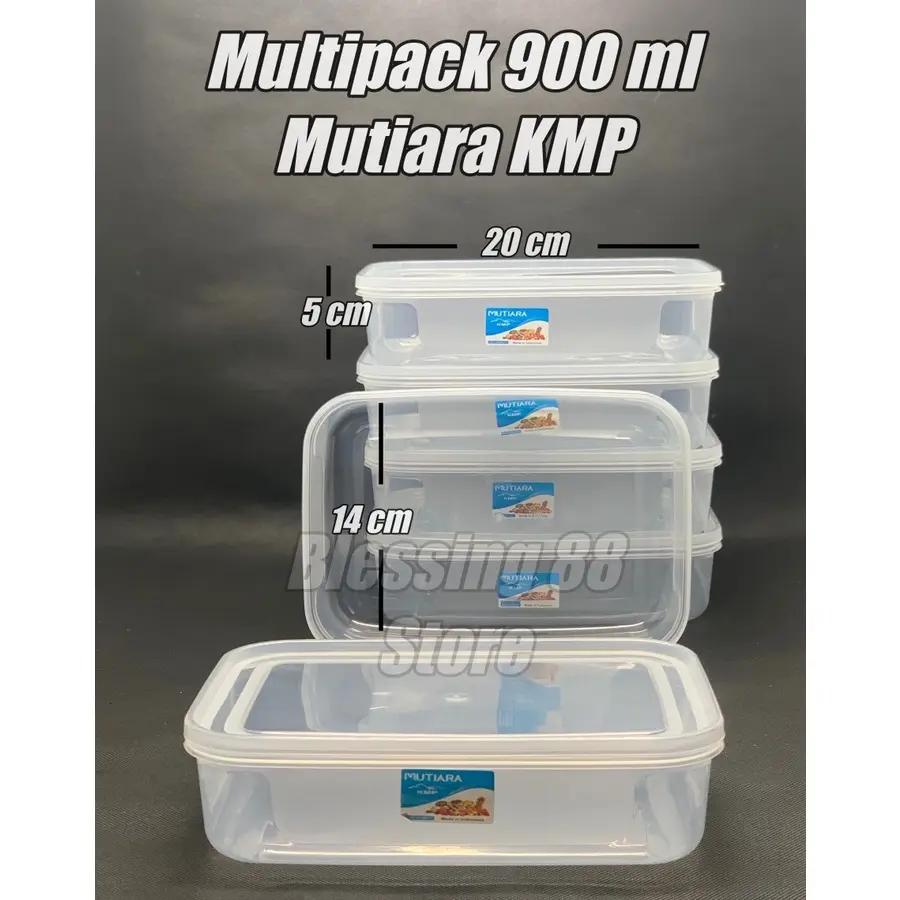 3 pcs kotak makan 900ml Mutiara KMP / Kotak Makanan Serbaguna BPL013 Bekal / makan / Lunch Box