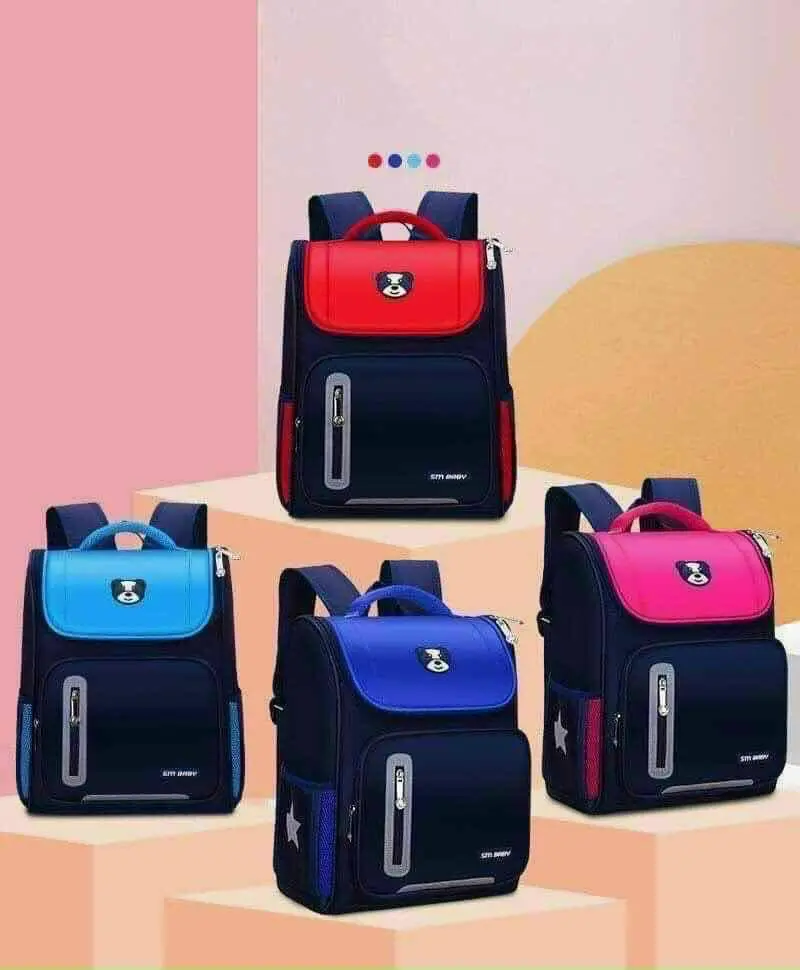 Balo gấu SM BABY cho học sinh tiểu học , chống gù chống thấm hàng size to cao cấp có phản quang