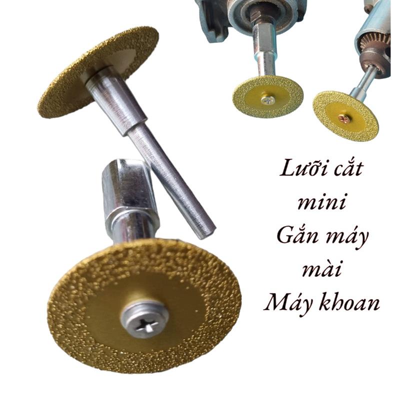 Bộ Lưỡi Cắt Mini Gắn Máy Khoan, Máy Mài Mới M10 Ren Trục Trụ Tròn 6mm - Cưa Đá, Ngọc, Thủy Tinh, Bê Tông