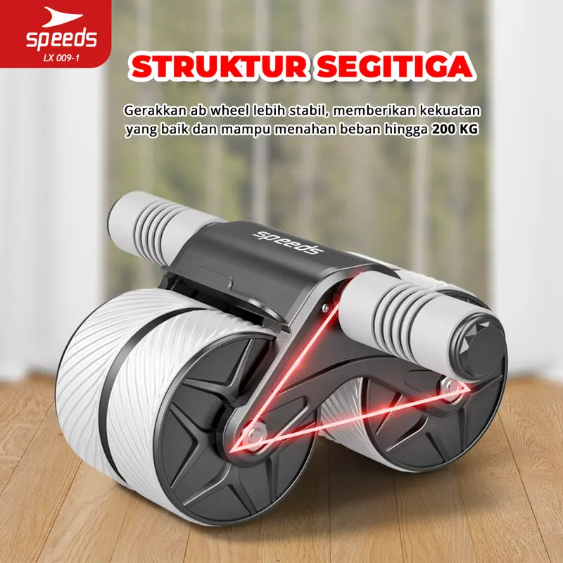 SPEEDS Ab Wheel Roller Wheels Plank Trainer 2in1  dengan Penghitung Waktu 009-1(HITAM) 3