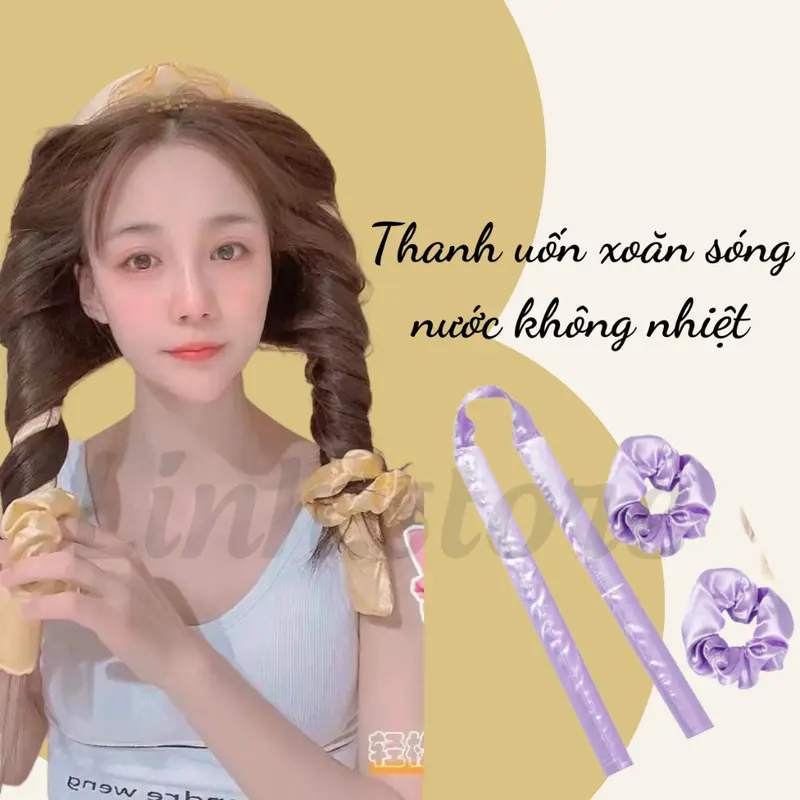 Máy Uốn Tóc Nổi Tiếng Tiktok không dùng nhiệt, Thanh uốn tóc không nhiệt lõi Cao Su / Xốp, Dây cao su uốn tóc 0