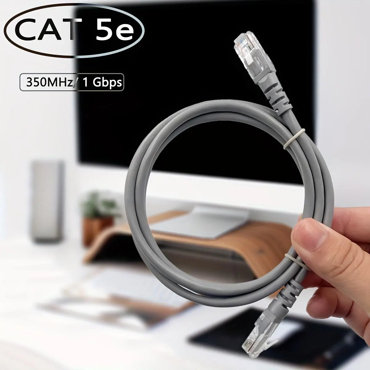 CAT 5E Ethernet Cable, RJ45 Patch Cable, Network Cable, Ethernet Cord, Standard RJ45 Connector for PC, Server, Router, Modem, PS5