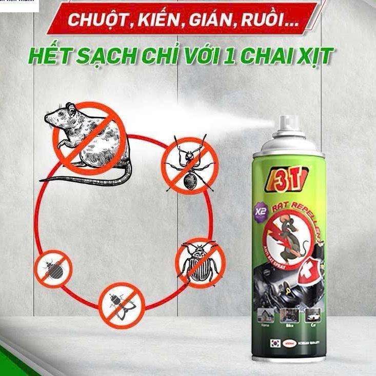 Chai xịt đuổi chuột sinh học 3T 450ml, thành phần từ thiên nhiên đuổi sạch chuột &côn trùng các loại 1