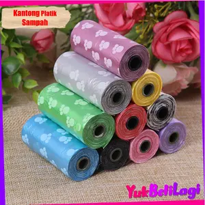 COD (YBL) BUNDLING ISI 1PCS & 5PCS Kantong Platik Sampah Poop Hewan Peliharaan Motif Jejak Kaki Refil Kantonng Pup Kotoran Kucing motif Kaki Organik Biodegradeable Murah