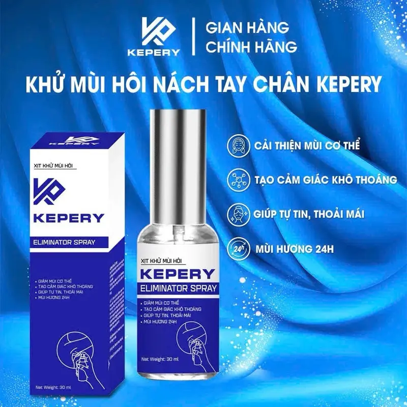 02 Chai Xịt khử mùi hôi nách hôi chân  KEPERY 30ml, hỗ trợ khử mùi cơ thể tạo cảm giác khô thoáng lưu hương trong 24h. Nữ 2