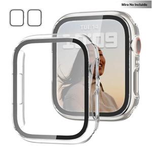 Funda rígida de PC con protector de pantalla de vidrio templado, 2 piezas de cubierta ultrafina resistente a rasguños para iWatch Series 49mm 45mm 44mm 42mm 41mm 40mm 38mm