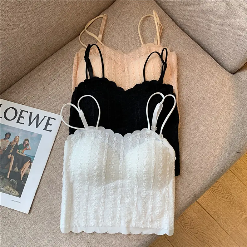Spice Girls Halter tank top women with breast pad base with 2024 new breast top beauty underwear short top women trend