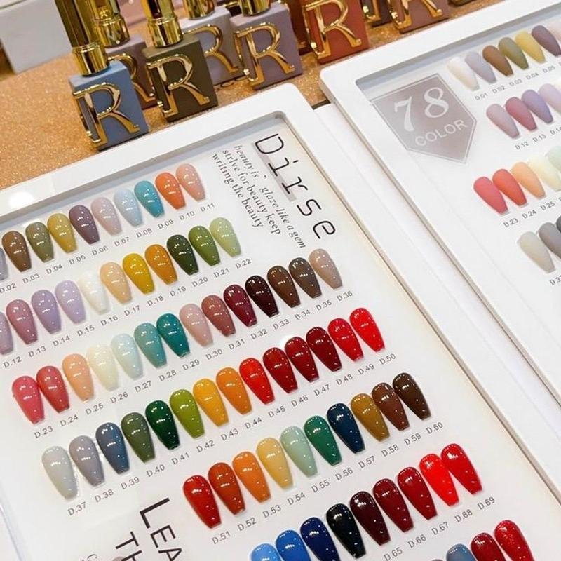 Set Sơn Sơn gel Dirse 78 màu hotrend nhập khẩu từ Japan tặng kèm bảng màu + base + top