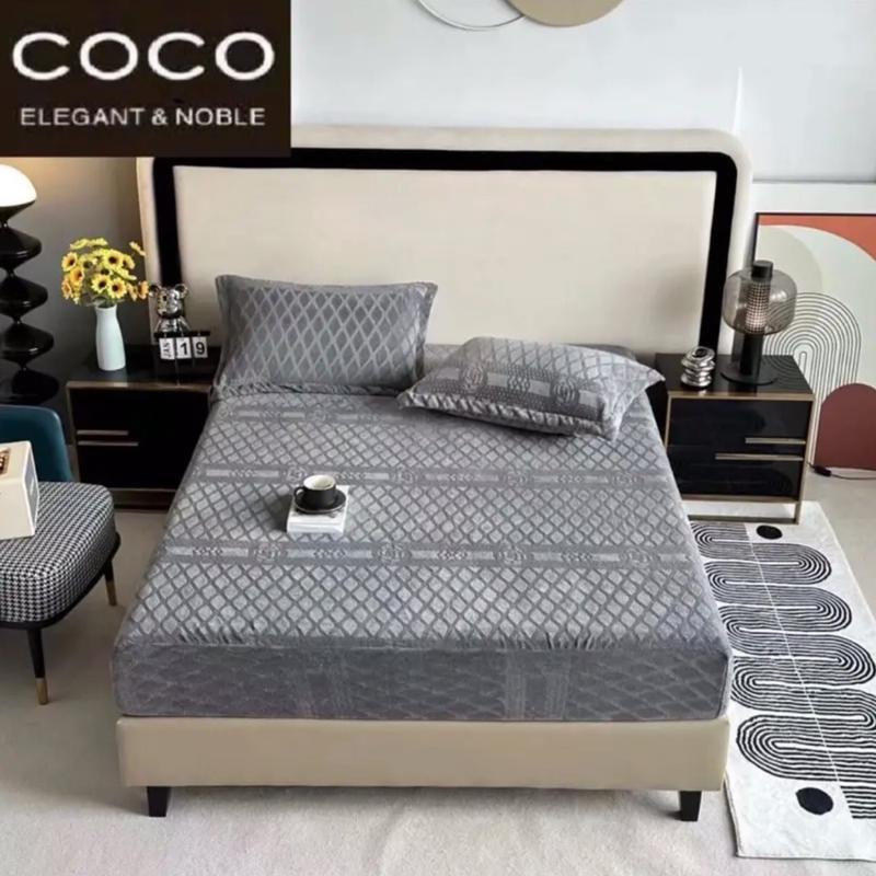 Bộ Ga Gối Nỉ Nhung COCO in Nổi Hoạ Tiết Mẫu Mới 2023 Chất Liệu Dày Dặn Mềm Mịn Ấm Áp Cao Cấp Giữ Nhiệt Tốt 8