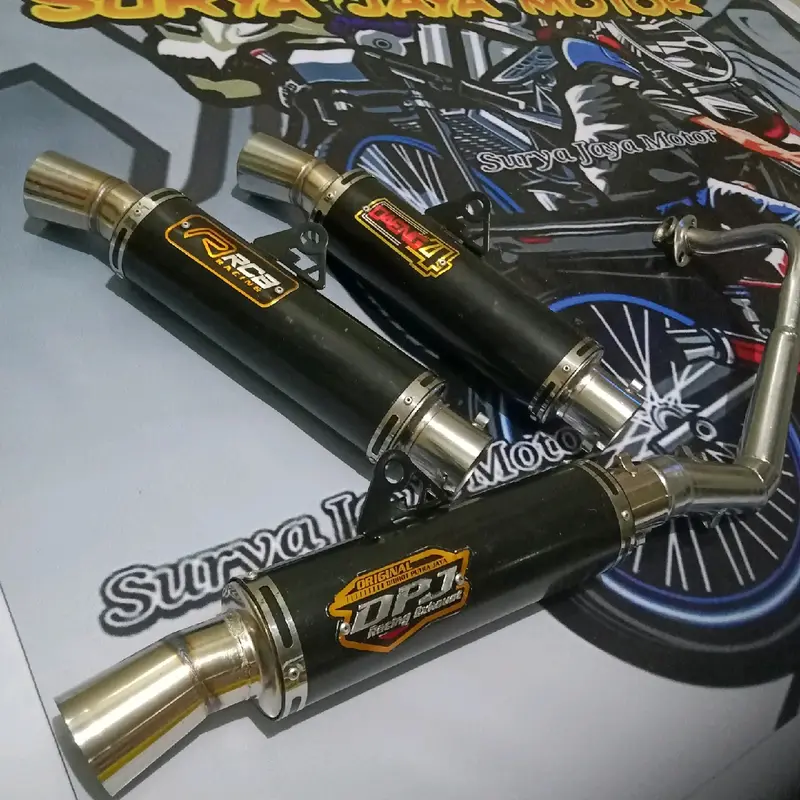 Knalpot DPJ hitam Untuk Beat(karbu,fi,esp,street,deluxe,pop) Scoopy karbu,scoopy fi/new,genio,spacy,vario 110 fi/led Motor 1