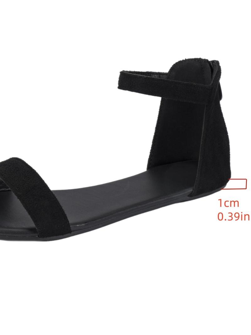Product Introduction of Women's Solid Color Buckle Decorated Flat Sandals, Casual Comfortable Sandals for Summer, Lightweight Breathable Shoes for Daily Wear, Girl 2