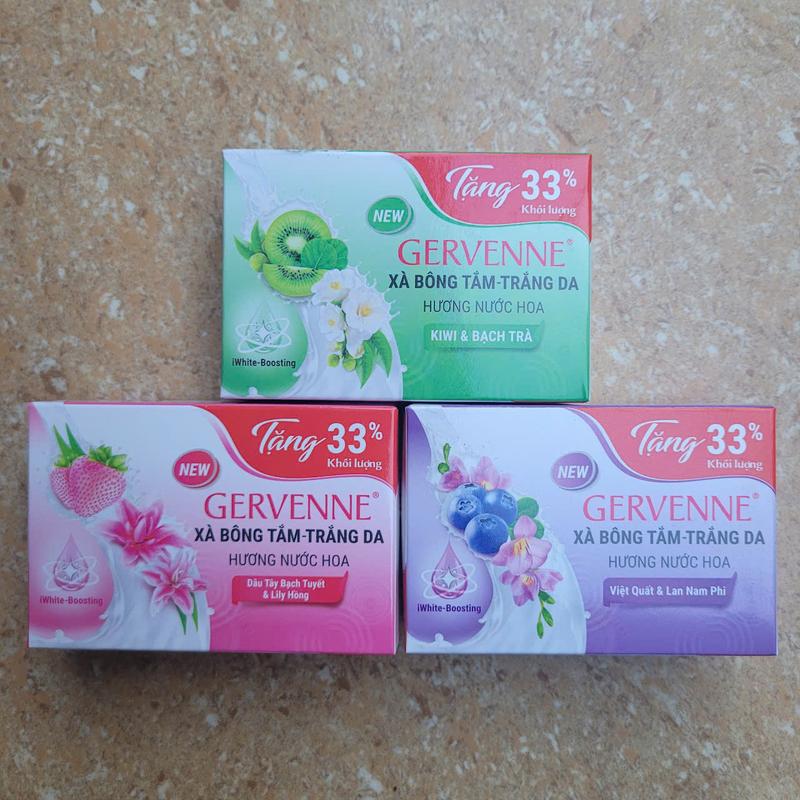 Xà bông tắm trắng da hương nước hoa Gervenne 120gr (3 mùi)