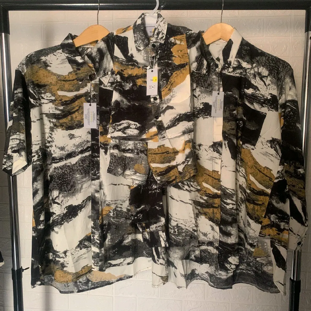 COUPLE  KEMEJA BAHAN RAYON PREMIUM MOTIF RUIN MARBLE (harga satuan)