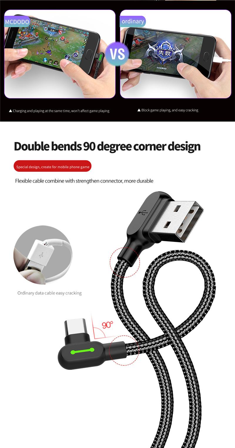 Product Introduction of Lovebay 3M USB Cable Fast Charging Cable Type C LED Phone Charger Data Cord For Huawei Xiaomi Samsung Phone Charger Fast Cable Smartphone Cellphone 2