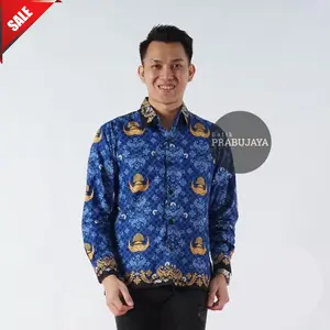 Baju Korpri Pria Terbaru Full Furing Kerah Hitam Lengan Panjang Bahan Kain Katun Halus Lembut