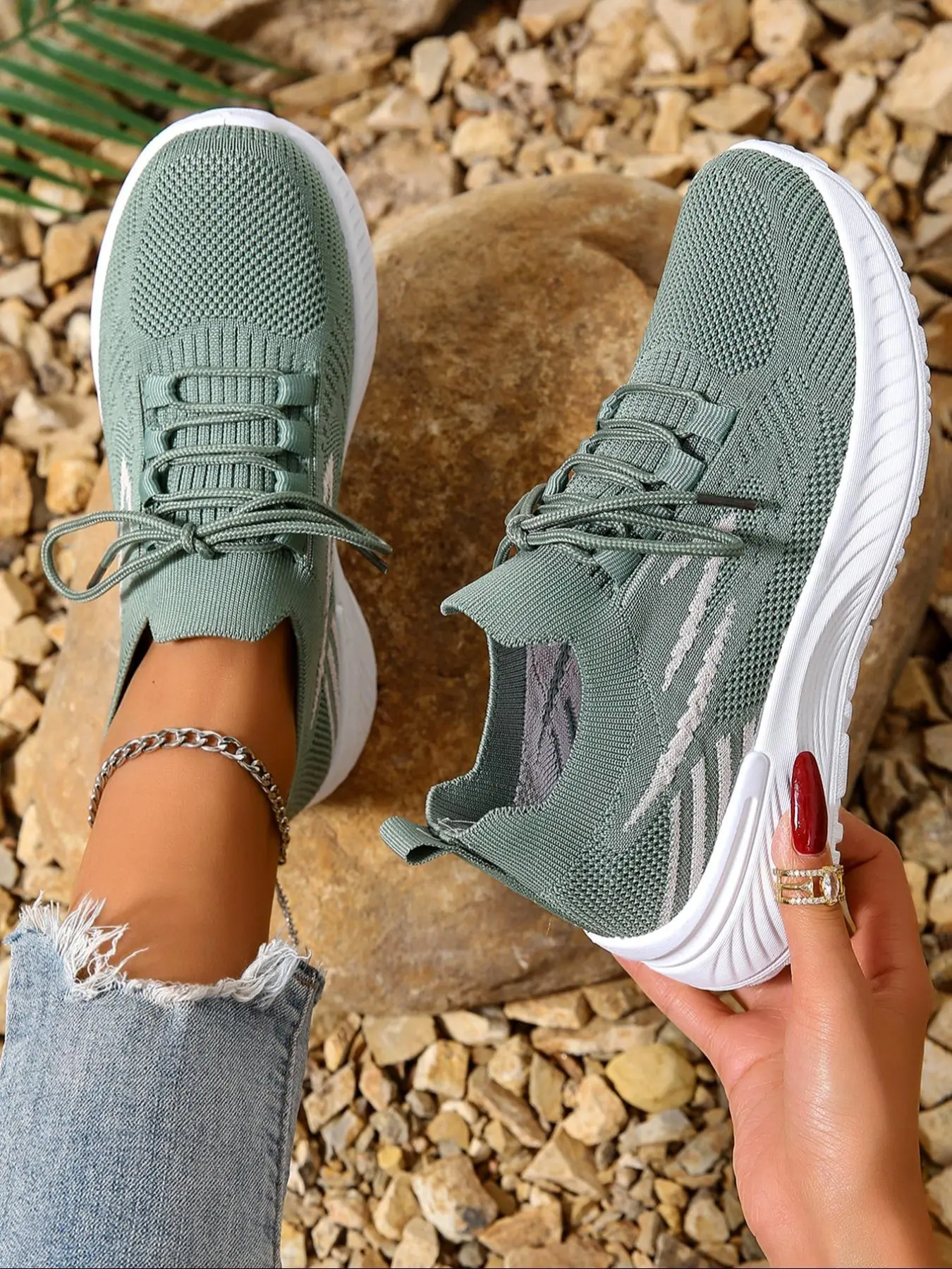 Women's Fashionable Mesh Breathable Lightweight Sneakers, Casual Comfortable Sports Running Shoes, All-match Basic Shoes for Daily Outdoor Wear