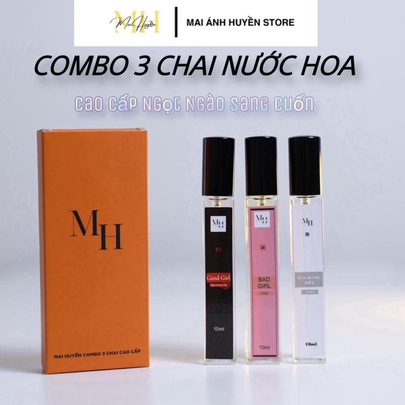 COMBO 3 Nước Hoa Nữ Cao Cấp Ngọt Ngào Sang Cuốn [ Good Girl & Bad Girl & Rắn Trắng ] 10ml Cosmetic Perfume
