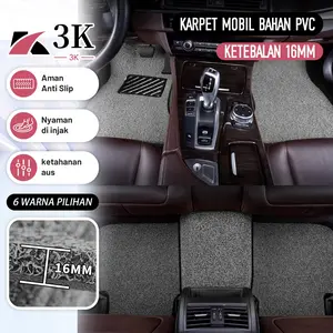 (3K Surabaya) Karpet Mobil UNIVERSAL 5 Pcs Tebal 16MM Bahan Mie Bihun PVC
