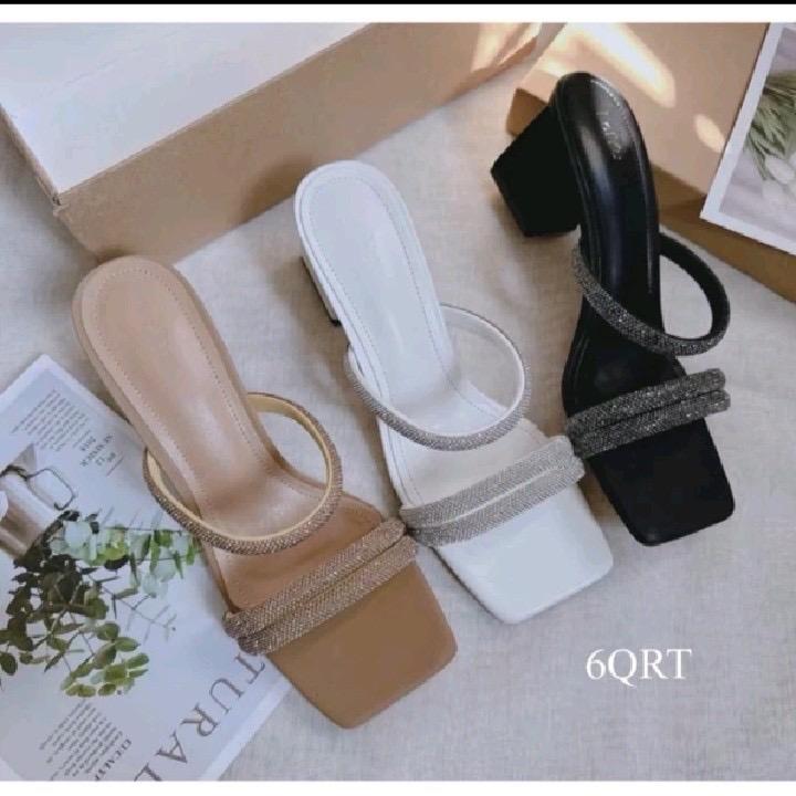 Dép cao gót dây đá cao cấp, guốc nhị sang chảnh rất tiện 0