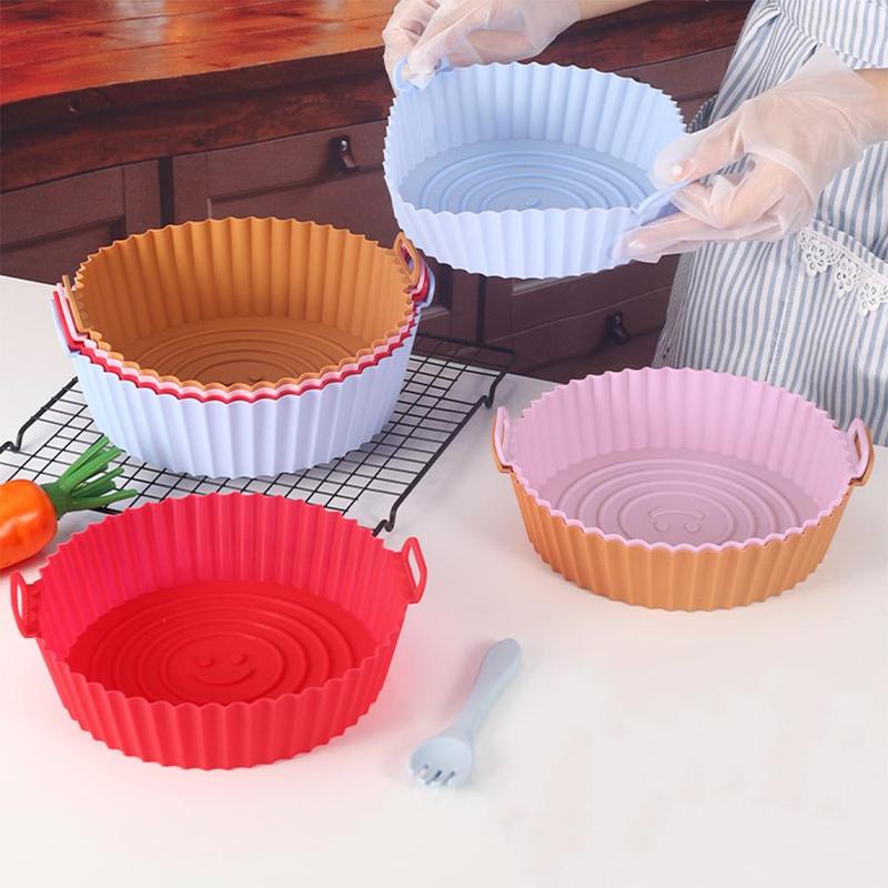 Silicone Air Fryer Liner, 1 Count Round Reusable Heat Resistant Air Fryer Basket, Household Air Fryer Liner for Home Kitchen 6