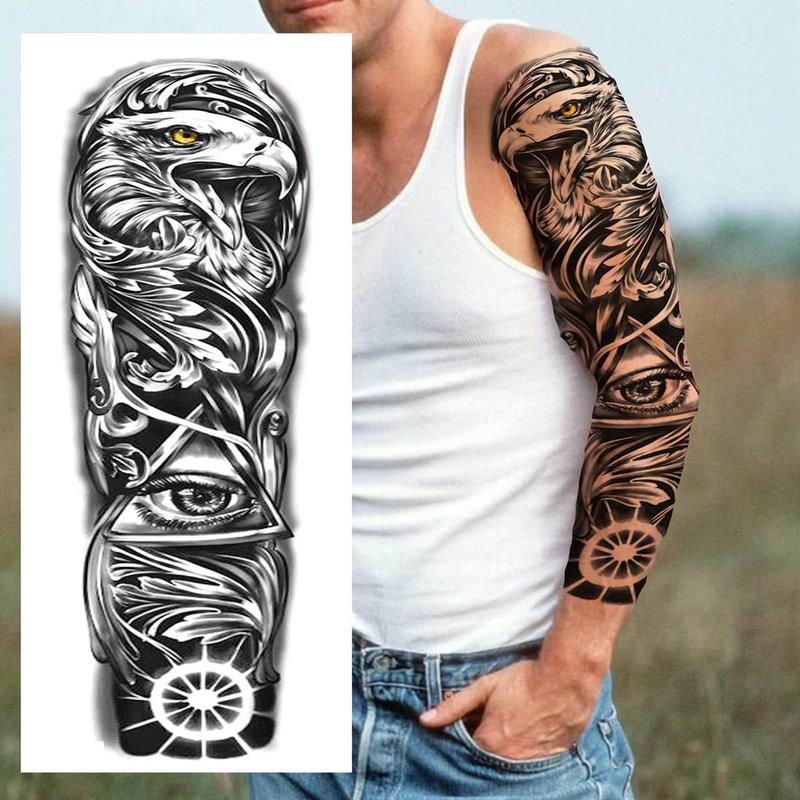 Animals Pattern Temporary Tattoo Sticker, 24pcs/set Large Full Arm Tattoo Decals for Adults, DIY Body Art Sticker for Women & Men 3