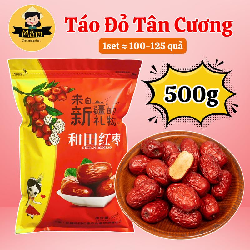 [Túi 500g] Táo Đỏ Tân Cương Nhà Cô Mầm Foods - Size Trung Vừa, Thịt Dày, Mềm Ngọt - Dùng Để Nấu Chè Dưỡng Nhan, Pha Trà, Nấu Lẩu Nấu Súp - Snack, Ăn Vặt
