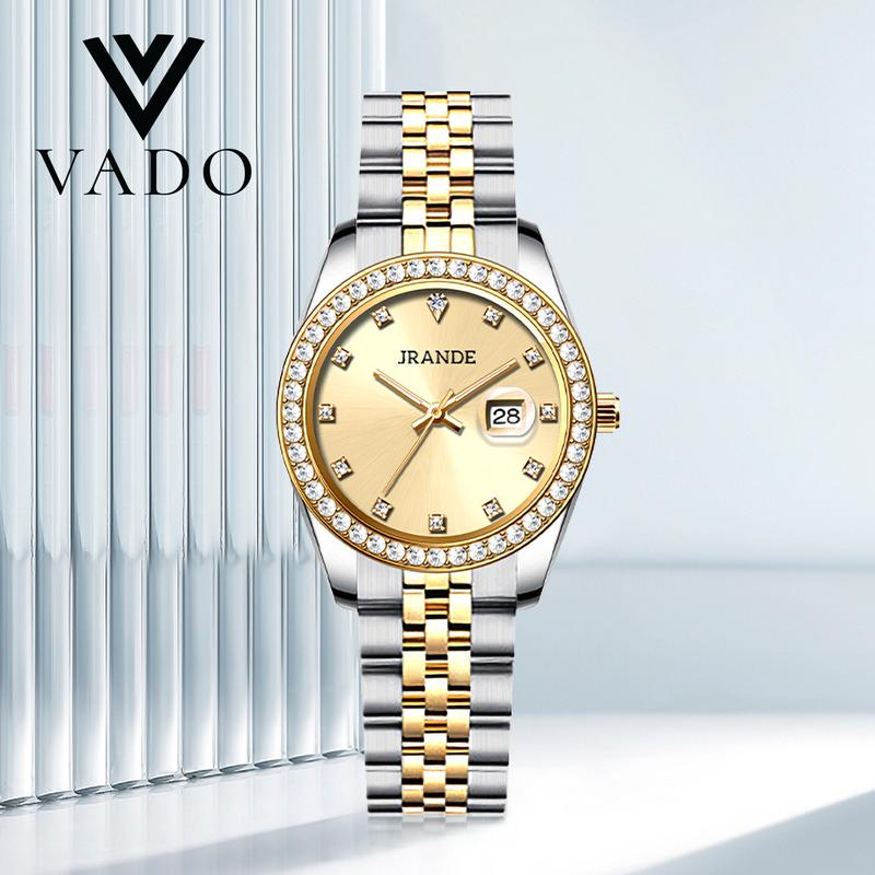 [LIVE 1 ] JLANDA Đồng Hồ Nữ Sang Chảnh Mặt Tròn, Mặt Đính Viền Đá, Dây Kim Loại, Phong Cách Thời Trang Và Sang Trọng - DHJ9850