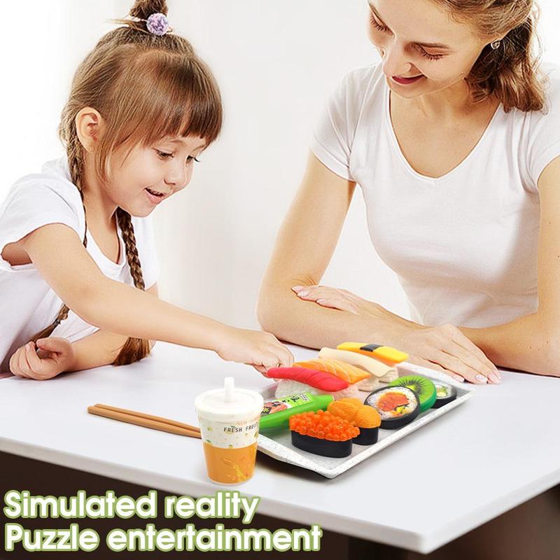 Product Introduction of Simulation Sushi 3D Pretend Play DIY Game Toy, 11pcs/set Funny Food Cooking Toy, Sushi Food Drink Toy For Kids, Kids Stocking Filler 37