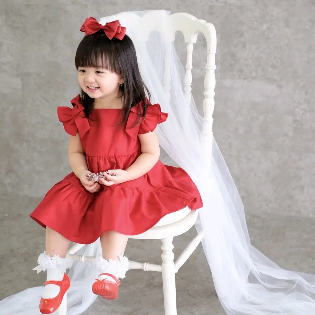MOONJOY MARYJANE DRESS - dress baju anak perempuan casual pita ruffle ulang tahun pesta