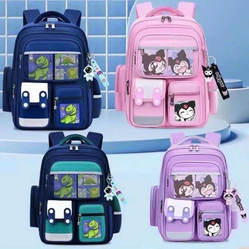 TẶNG hộp đựng bút hình ngẫu nhiên Balo kurumi khủng long hàng chống gù kèm 3 thẻ hình 3 huy hiệu và 1 móc khoá