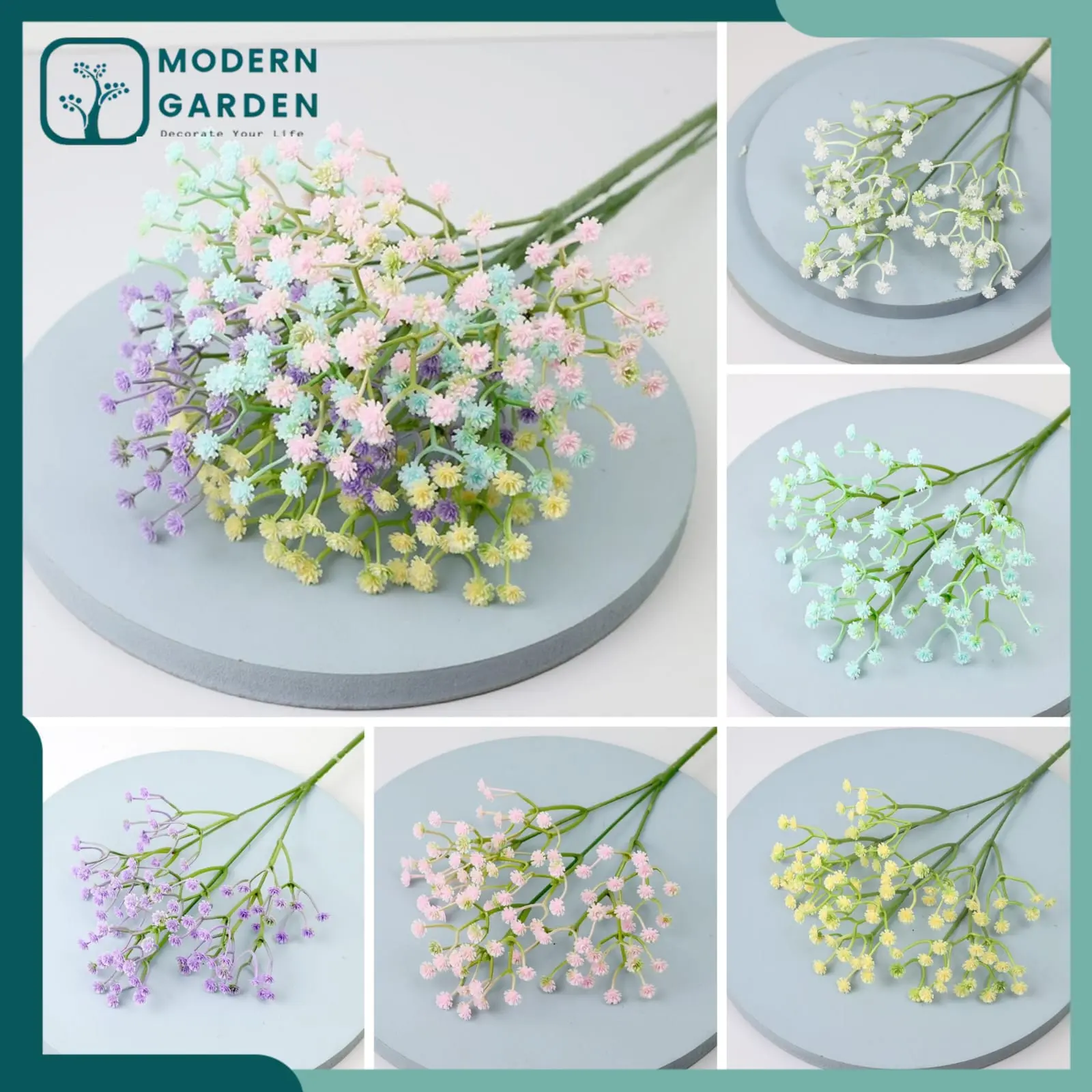 Bunga Baby Breath Dekorasi BT9083 Bahan Plastik Untuk Hias Acara Pesta/Rumah/Kantor Buket Kuning