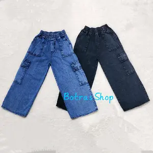 CELANA KULOT JEANS CARGO 2-16 TH//CELANA KULOT JEANS/CELANA JEANS ANAK PEREMPUAN