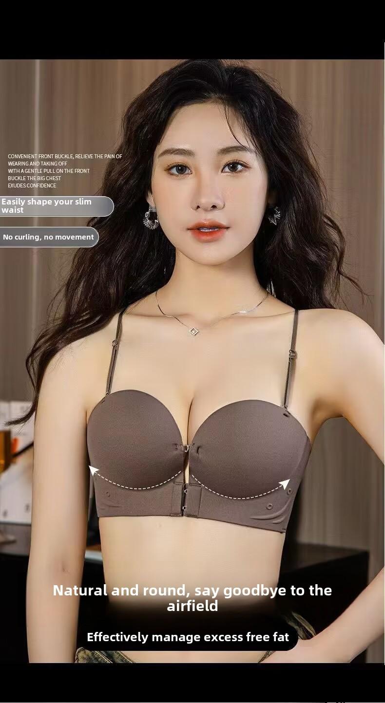 Product Introduction of Front Closure Beauty Back Strapless Bra for Women, Push-Up Small Chest Enhancer, No Hollow Cup Sexy Invisible Bra sticky  bra 3