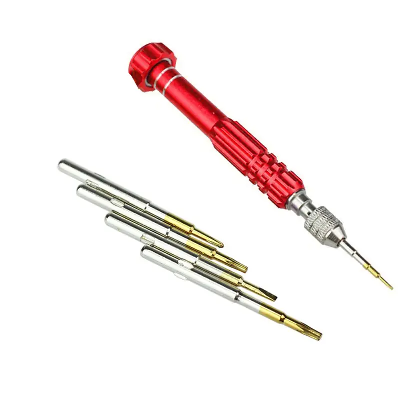 Tuốc nơ vít thép từ tính 5 trong 1, bit, dụng cụ sửa chữa cầm tay cho iPhone , đồng hồ, điện thoại 3