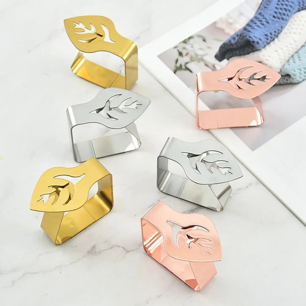4PCS Stainless steel tablecloth clip Creative leaf-shaped dining table clip thickened non-slip tablecloth holder