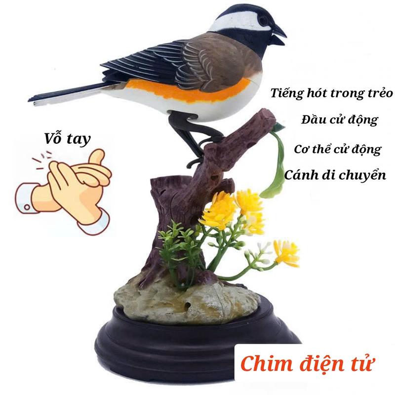 Đồ Chơi Chim Điện Tử Tự Hót Khi Có Âm Thanh Hoặc Tiếng Vỗ Tay Trang Trí Nhà Cửa Vui Nhộn