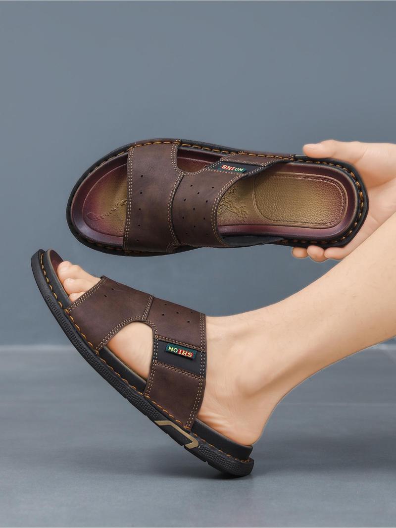 Product Introduction of Men's Casual Plain Color Slide Sandals, Fashionable Beach Slippers, Casual Comfortable Indoor Shoes for Summer, Footwear 8