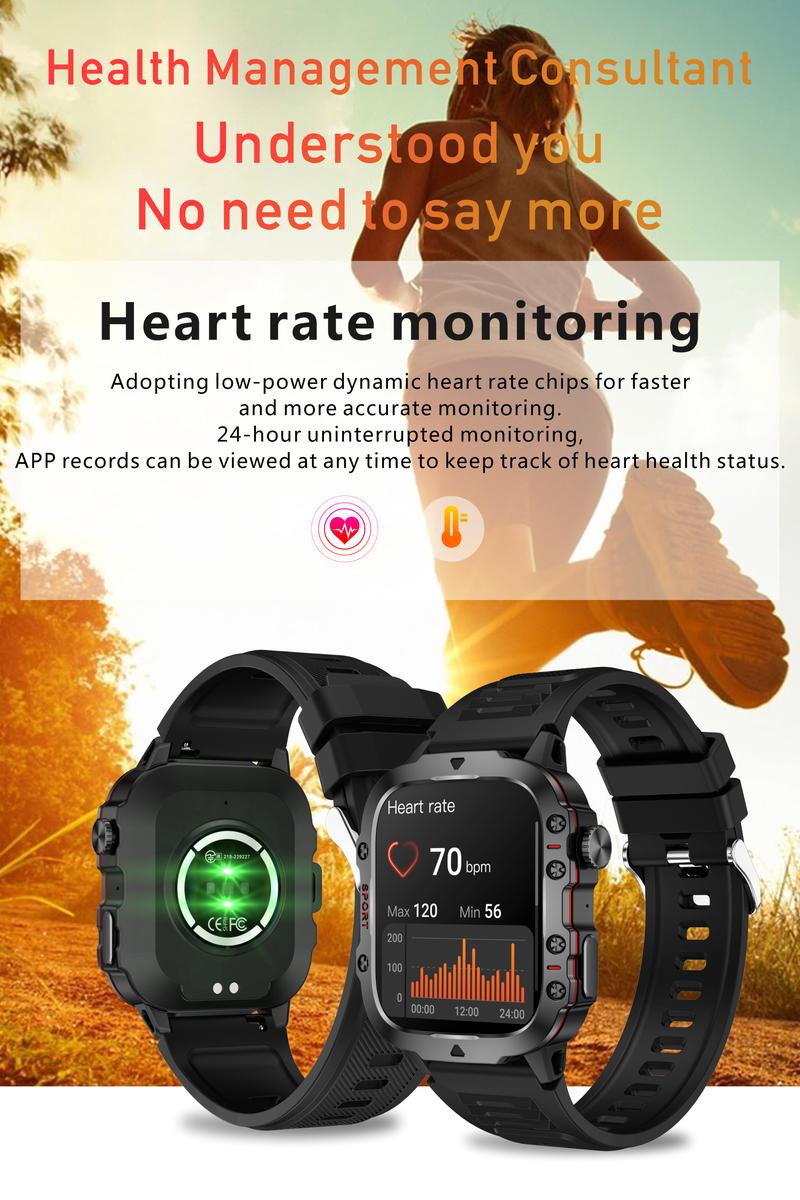 Product Introduction of 2024 For Xiaomi New Rugged Military GPS Smart Watch Men Bluetooth Call Health Monitoring AI Voice Sports Waterproof Smartwatches Device Wearable Smartphone 6