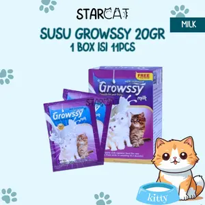 SC 1 Box 12 Pcs Growssy Susu Bayi Anak Kucing 0 2 Bulan Kitten Pengganti ASI Gemuk