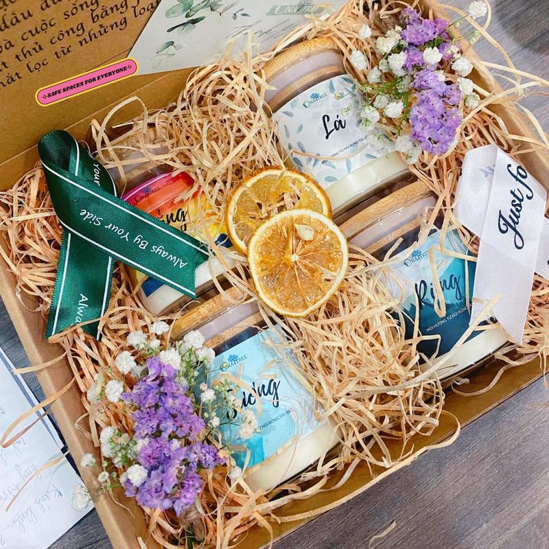 Set Quà Tặng Nến Thơm Cho Bạn Nữ Bạn Nam Decor Phòng Decor Dầu Thơm