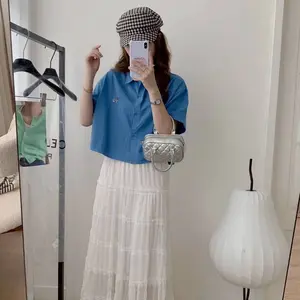 WW516 - Wanwan Short Sleeves Cropped Shirt READY STOCK