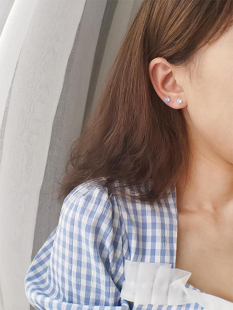 Product Introduction of Bông Tai Đinh tán Topaz, Màu Xanh Pha Lê Tự Nhiên, Khuyên Bông Khuyên Tai Đinh Tán Mini, Siêu Nhỏ, Bạc Sterling, Thích Hợp Cho Học Sinh, Hoa Tai Cá Tính Dễ Phối Đồ 5