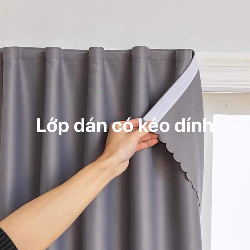  Rèm cửa dán tường  có may khuy hỗ trợ khi tường ít bám dính  kèm dây cột và keo dính 