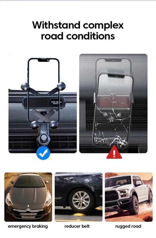 Product Introduction of New Gravity Car Phone Holder Air Vent Clip Mount Mobile Cell Stand Car Navigation Phone Stand 6