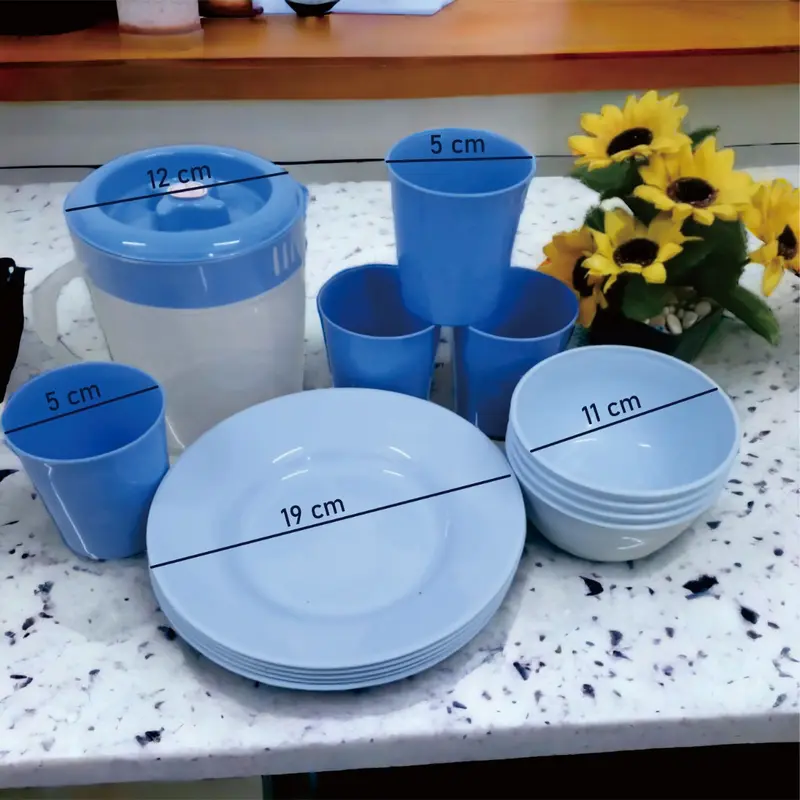 SAKURA SET UKURAN  MEDIUM  TEKO SET 1,2L 1Pcs + PIRING 7inch 4pcs + Mangkok Mini 4pcs 3