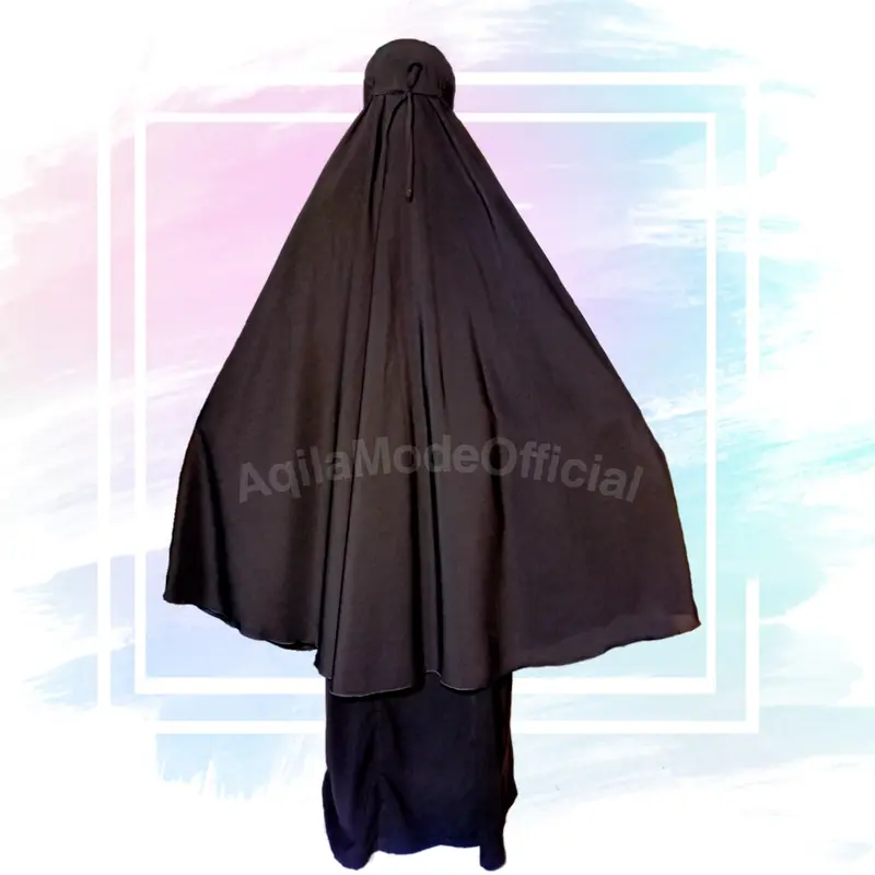 2XL & 3XL Non Pad Gratis Niqab Bandana Khimar Syar'i Extra Jumbo XXL / XXXL Non Pet Niqob Jilbab Instan Hijab Syari Kerudung Instant Wolfis Panjang Tangan 3