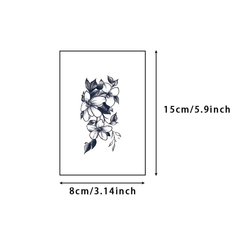 Plant Pattern Temporary Tattoo Sticker, 4 Counts Waterproof Long Lasting Fake Tattoo Sticker, Body Art Sticker for Women & Men, Christmas Gift 6